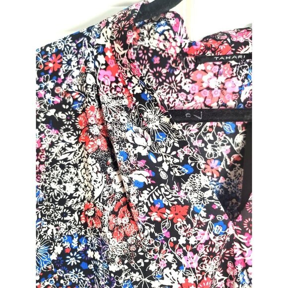 Tahari Floral Sleeveless Blouse Women's XL Multicolor V-Neck - Picture 5 of 10